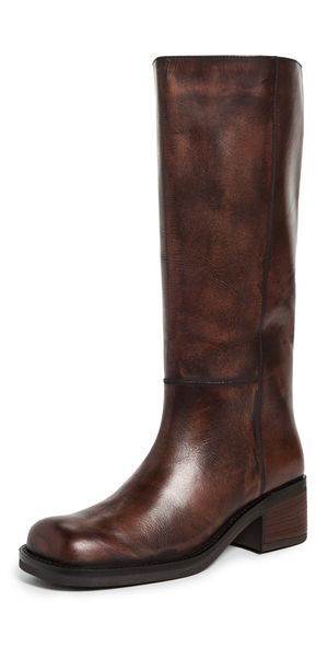 Free People Dana Distressed Pull On Boots Cognac 9.5