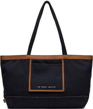 PS by Paul Smith Navy Embroidered Tote