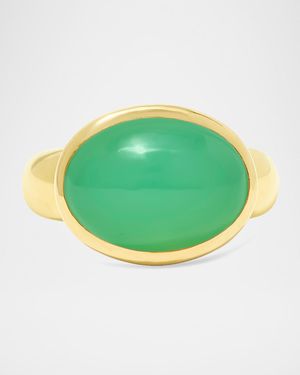 18K Yellow Gold Large Cabochon Gumdrop Statement Ring