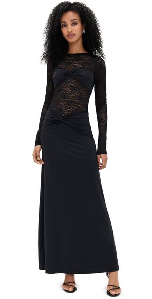 Runaway the Label Larna Sleeved Maxi Dress Black L