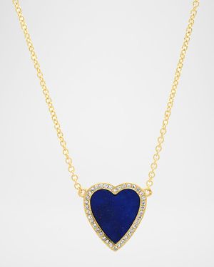 Mini Inlay Heart Necklace with Diamonds