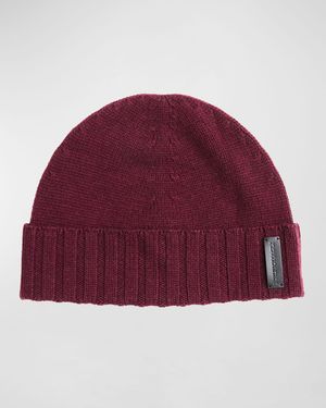 Men's Rib-Cuff Cashmere Beanie Hat