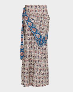 Paisley Scarf Wrap Maxi Skirt
