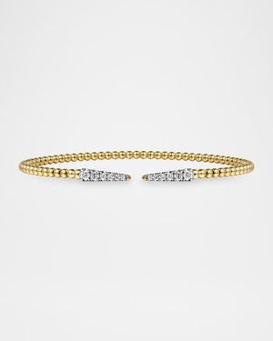 14K Yellow Gold Bujukan Diamond Spikes Split Bangle