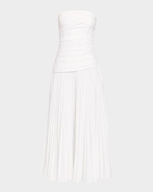 Arie Strapless Cotton Midi Dress