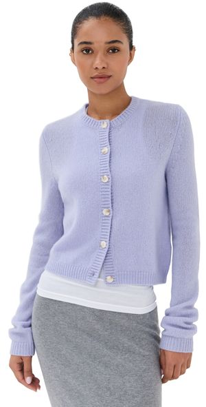 LISA YANG Felicia Cashmere Cardigan Soft Lavender 1