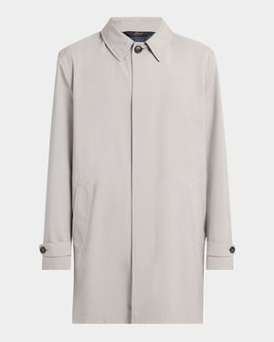 Men's Raincoat with Removable Hood