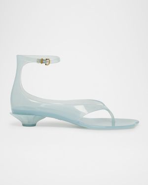 Jelly Thong Ankle-Strap Sandals