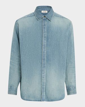 Men's Denim Button-Down Shirt