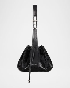 Pumpkin Medium Shoulder Bag in Embossed Leather