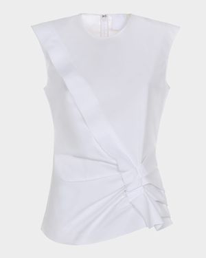 Gathered Ruffle Cotton Top