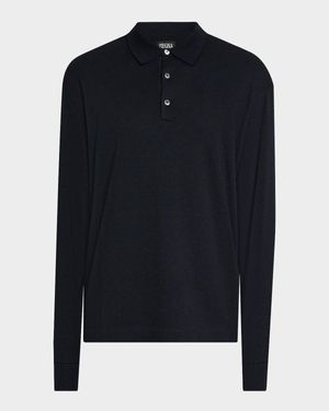 Men's Cotton Classic Fit Long-Sleeve Polo Shirt