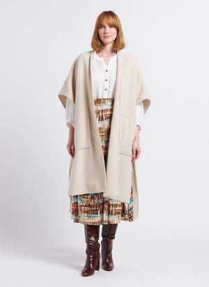 Please - Gilet long - Taille Unique - Beige