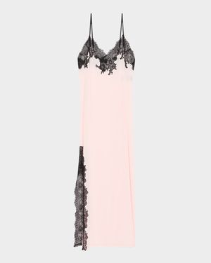 Enchant Silky Lace-Trim Nightgown