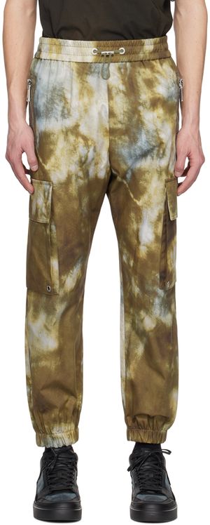 Balmain Pantalon cargo kaki à motif graphique