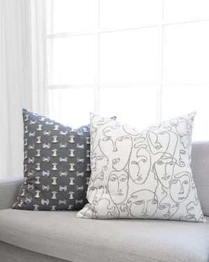 Frayed - Gunmetal 24x24" Pillow