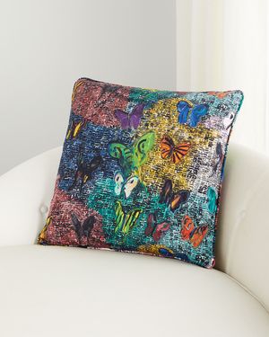 Butterfly & Guardian Cotton Pillow, 22"