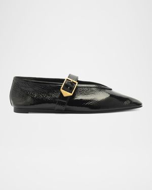 Courtney Leather Buckle Flats