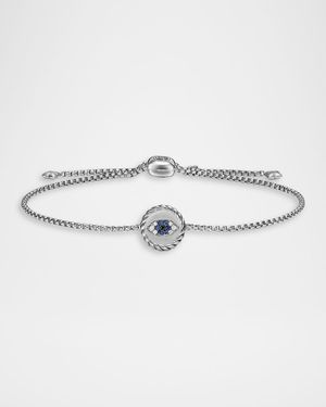 Cable Collectibles Evil Eye Bracelet with Diamonds and Sapphire in Silver, 11mm