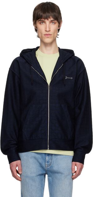 Givenchy Black & Navy Monogram 72 'GIVENCHY' Signature Hoodie