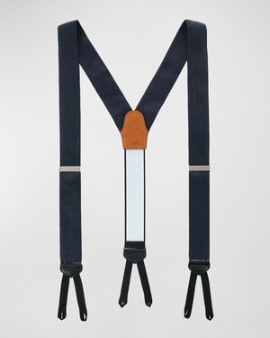 Men's Banbury Tonal-Paisley Silk Suspender Braces