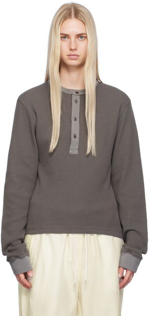 Acne Studios Gray Fitted Henley
