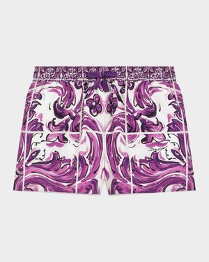 Girl's Maiolica Printed Shorts, Size 8-14
