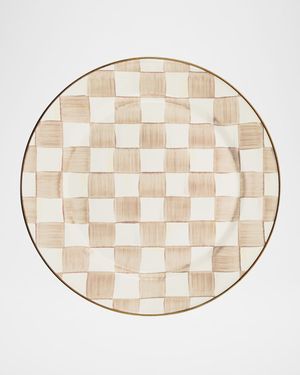 Mocha Check Charger Plate