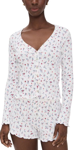 PJ Salvage La Vie En Rose Cardigan Ivory M