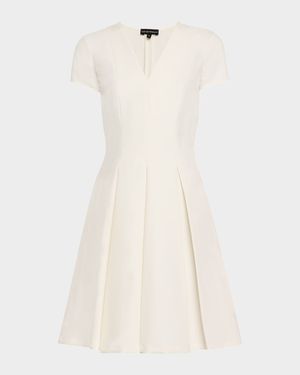 Emma Pleated V-Neck Mini Dress