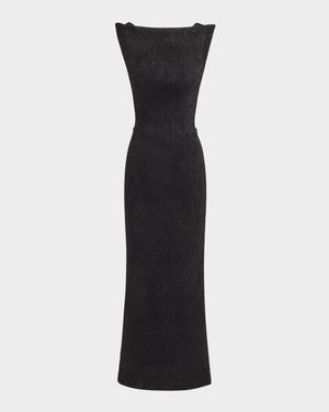 Metallic Structured Midi Dress