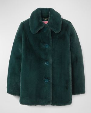 single-breasted faux fur jacket