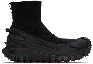 Moncler Black Trailgrip Knit High Top Sneakers