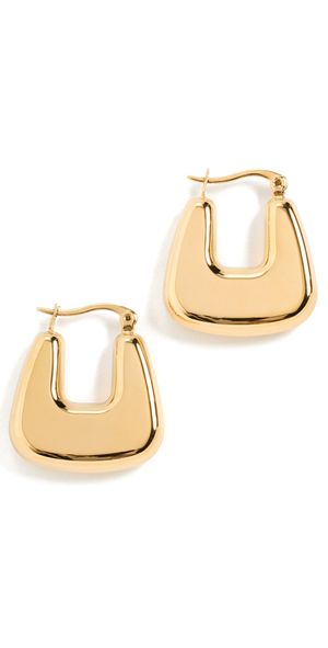 By Adina Eden Solid Graduated Square Shape Hoop Earrings Gold One Size