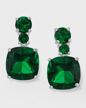 Cushion-Cut Cubic Zirconia Drop Post Earrings