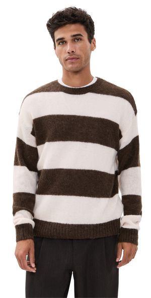 Closed Stripe Crewneck Jumper Espresso Brown M