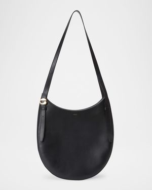 Crescent Leather Hobo Bag