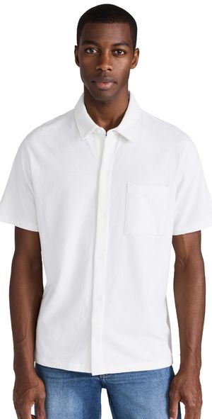 Vince Sueded Jersey Button Down Shirt Off White XL