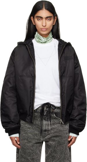 MM6 Maison Margiela Black Sport Bomber Jacket