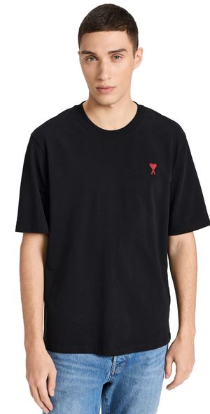 AMI Red AMI De Coeur Unisex T-Shirt Black XL