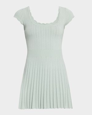 Evaluna Stretch Pointelle Mini Dress