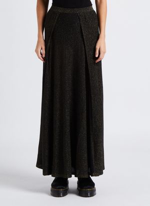 Karma Koma - Jupe longue taille haute à paillettes - Taille M - Noir