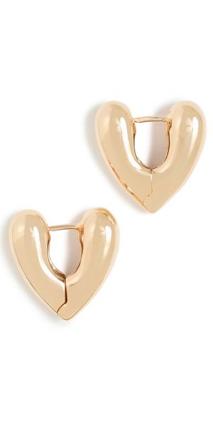 Annika Inez Small Heart Hoops Gold One Size