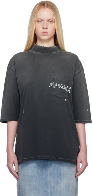 Maison Margiela Gray Graffiti Logo T-shirt