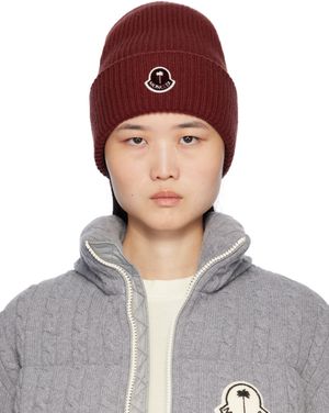 Moncler Genius Bonnet bourgogne à logo - Moncler x Palm Angels