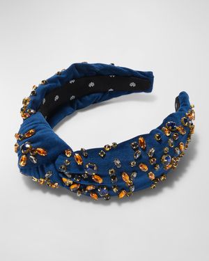 Embellished Velvet Knotted Headband