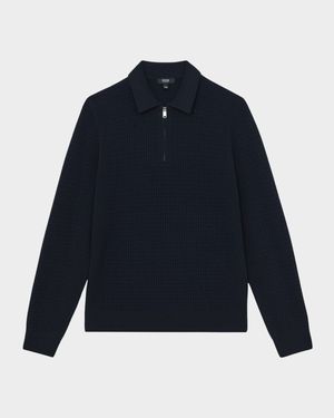 Men's Hamilton Wool Waffle-Knit Half-Zip Polo Shirt