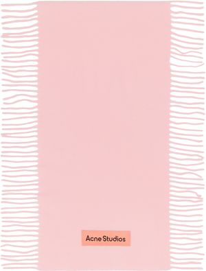 Acne Studios Pink Fringe Wool Scarf