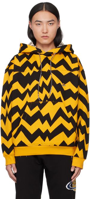 Vivienne Westwood Pull à capuche Fresh noir et orange