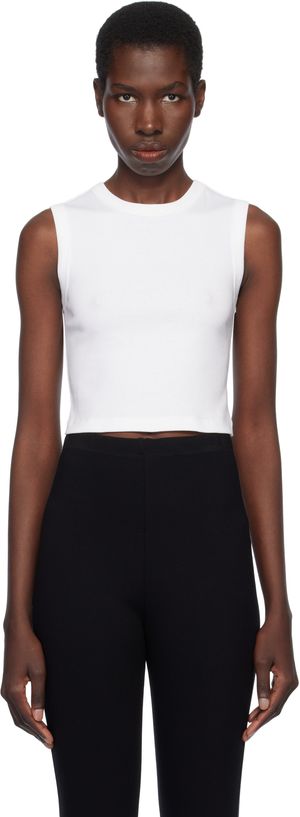 FLORE FLORE White Esmé Crop Tank Top